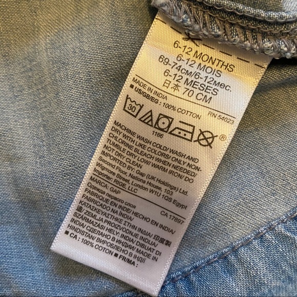 Baby Gap 6-12M Denim Top with Ruffles - Picture 6 of 6